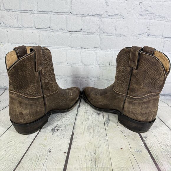 Frye Regina Ankle Booties Women Size 10 Brown Soft Leather Slip on Western - Picture 6 of 15